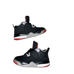Vintage Nike Air Jordan 4 IV Retro Black Red Bred 2018 Toddler Size 9 Rare